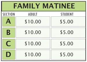 Family Matinee prices